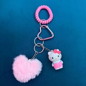 Hello Kitty Pink Heart and Figure Keychain